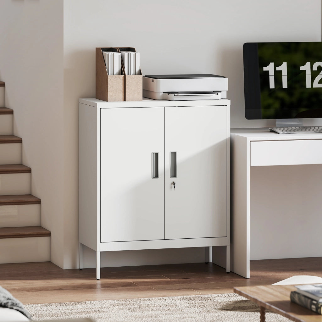 Armadio in acciaio con ante ¨C zephmum ¨C bianco 60x40x180