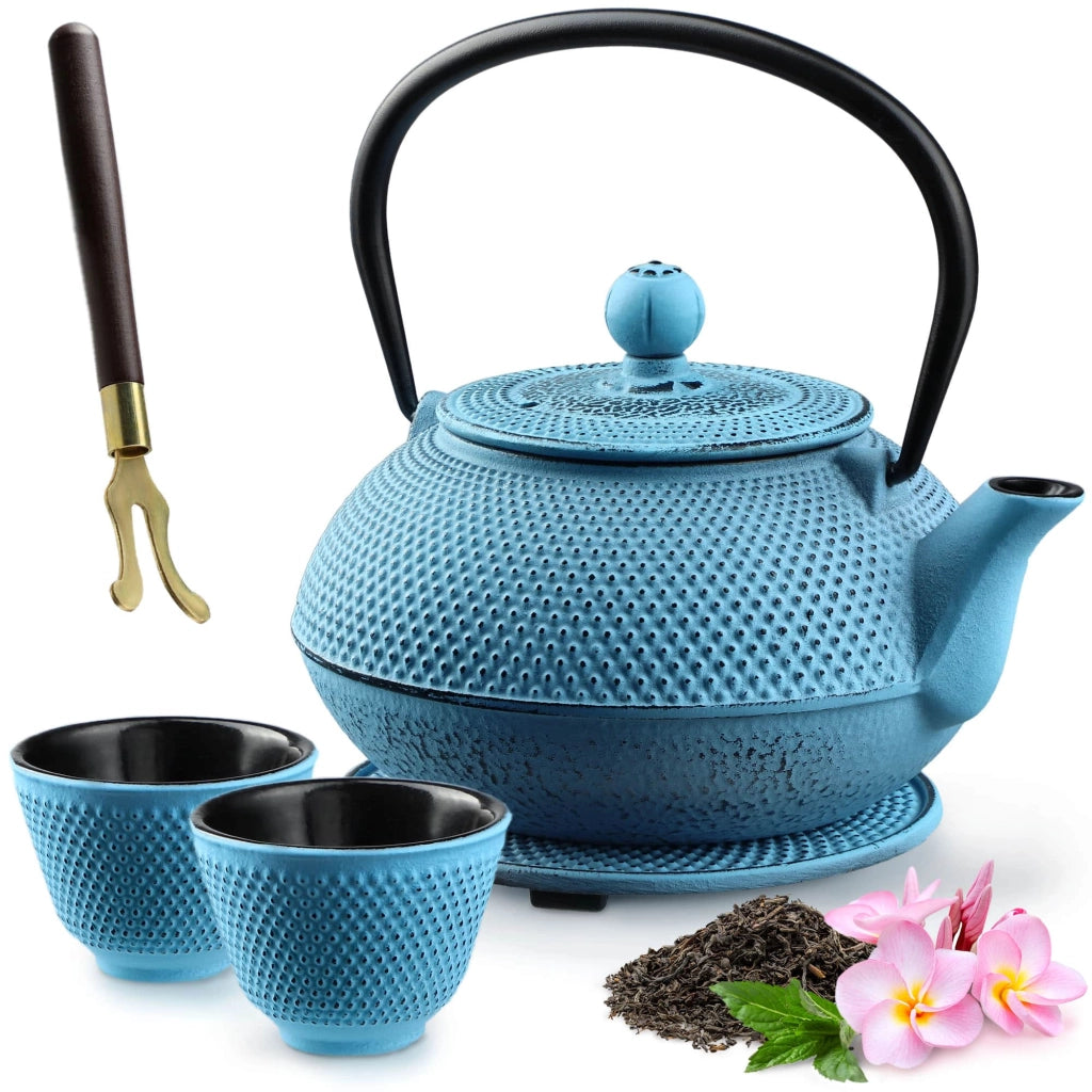 Teiera in ghisa KADAX con infusore per tisane, 850 ml, colore blu.