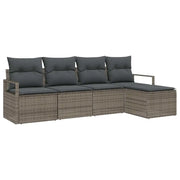 Set di divani 5 pz | Set Salotto da Giardino Grigio polyrattan