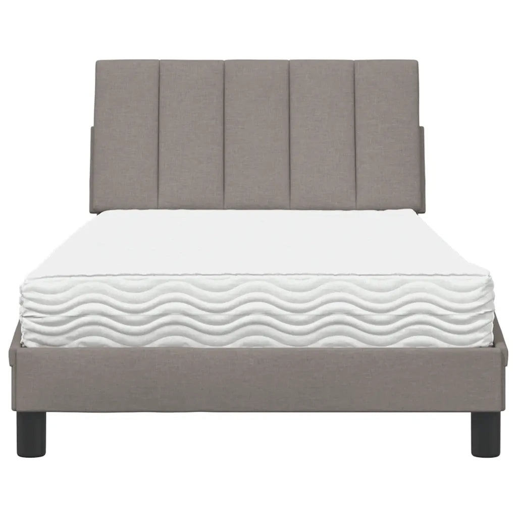 Letto con Materasso Hanko Tortora 100x200 cm in Tessuto