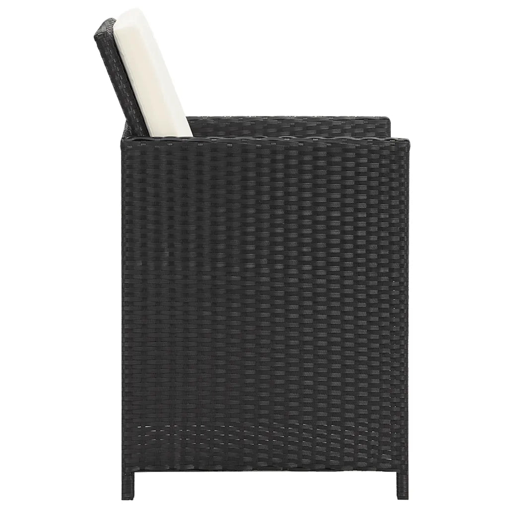 Sedie da Giardino 4 pz in Polyrattan Nero 316745