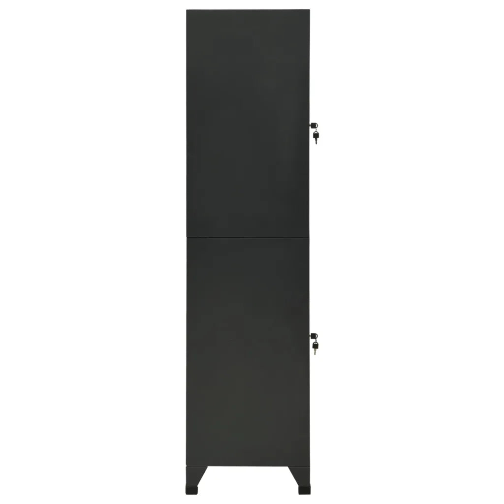Armadietto moderno con scomparti adatto per scuola o ufficio 38 x 45 x 180 cm acciaio antracite 02_0046995