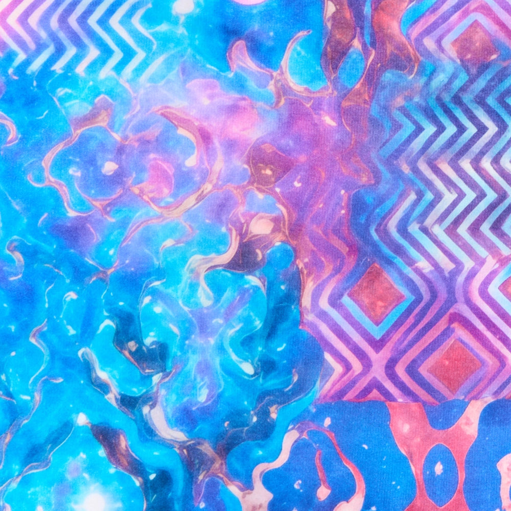 Tappeto multicolore in poliestere 200 x 300cm tessuto a trama piatta stile orientale boho con vivaci motivi stampati