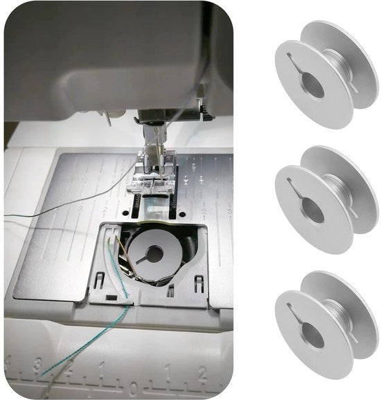 Metallici spoletti 20 pezzi - Lega di alluminio - Compatibile con Pfaff - Macchina per cucire - Argento - 20,8 x 8,84 mm - Klossen per macchina per cucire