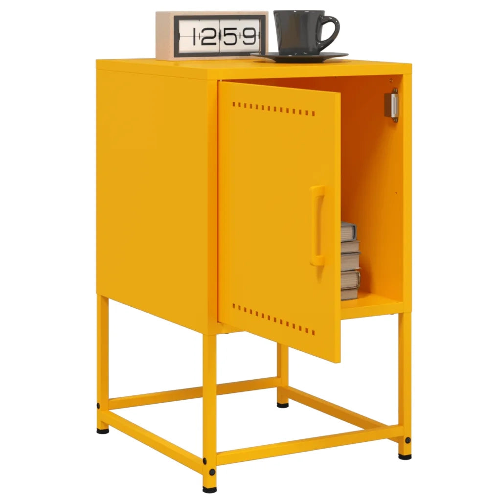 Comodini 2 pz Giallo Senape 36x39x60,5 cm in Acciaio 846453