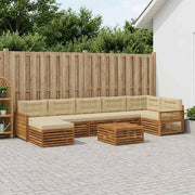 Set di divani da esterno 8 pz Naturale e Beige 3383661