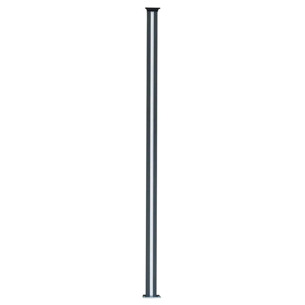 Pannelli Recinzione x3 + 4 Pali Alluminio LED Marrone Doghe PVC 185cm