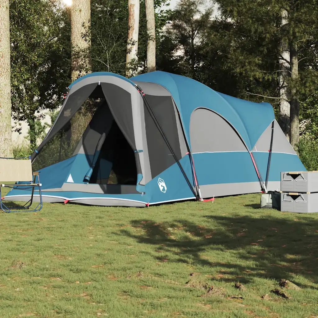 Tenda Familiare a Tunnel per 8 Persone Blu Impermeabile 4009553