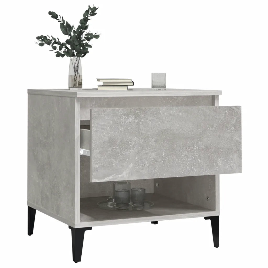 Tavolini 2 pz | Tavolo laterale Grigio Cemento 50x46x50 cm in Legno Multistrato