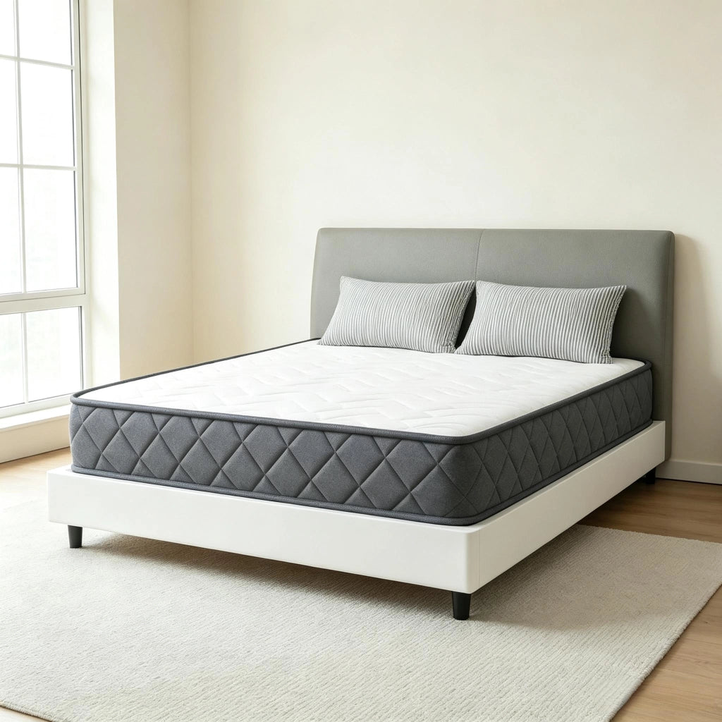 MATERASSO 160x200 cm in Poliestere Bianco e Grigio