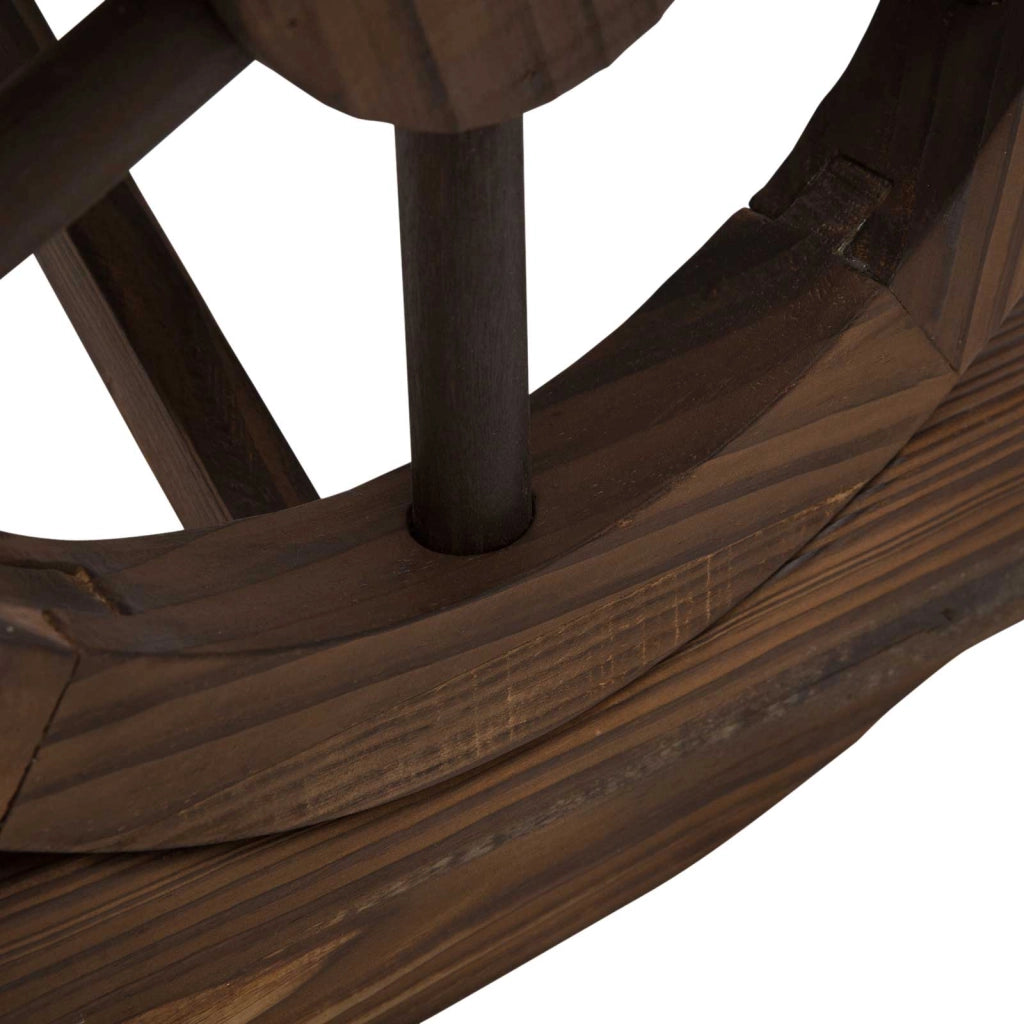 Panca Da Giardino Rustica In Legno Marrone 98 X 50 X 39,5 Cm Per Esterni