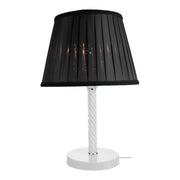 Lampada da scrivania in metallo vetro e tessuto 40 cm E27 bianco/nero 03_0007377