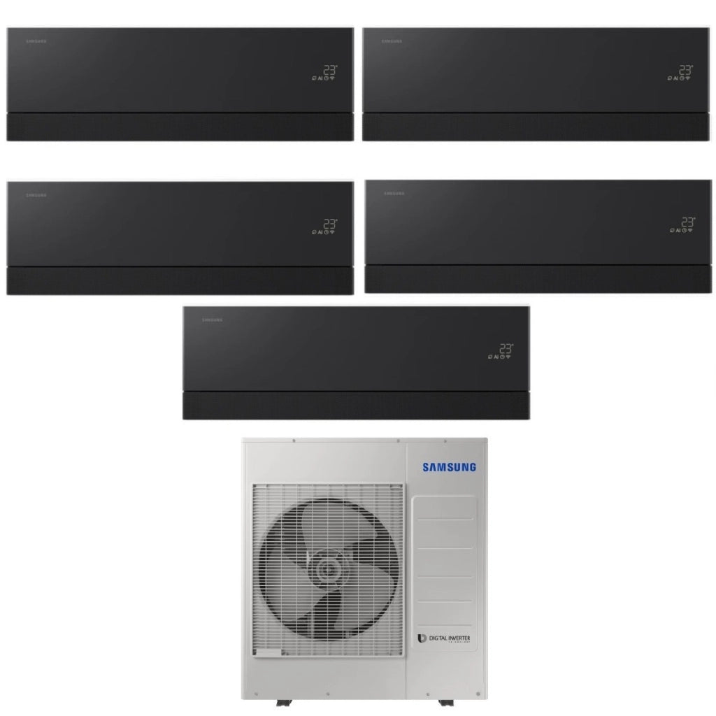 Condizionatore Penta Split Samsung WindFree Première Black 9+9+9+9+9 con AJ100TXJ5KG R-32 Wi-Fi Integrato