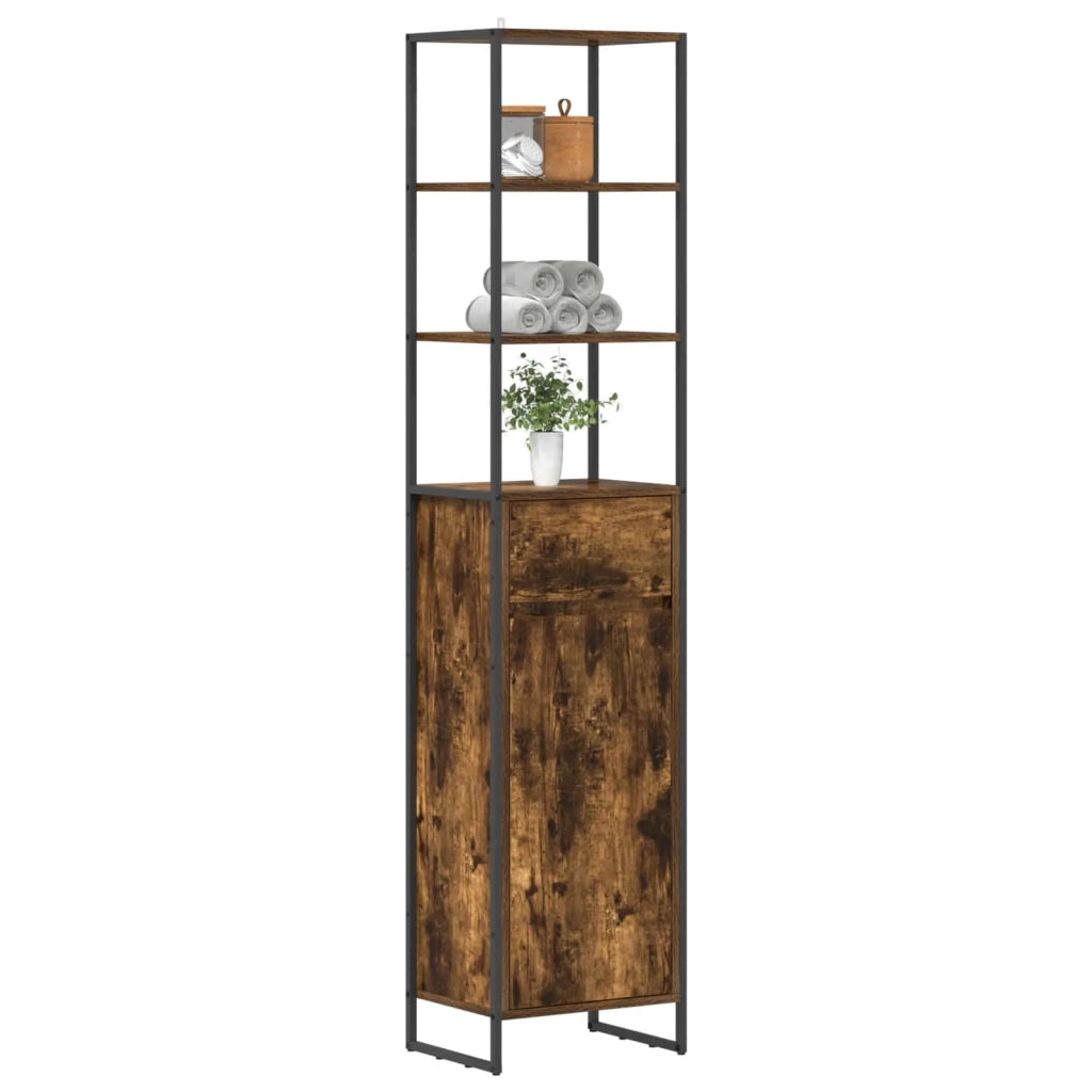 Mobile da Bagno con cassetto Quercia Fumosa 40 x 30 x 180 cm 886494
