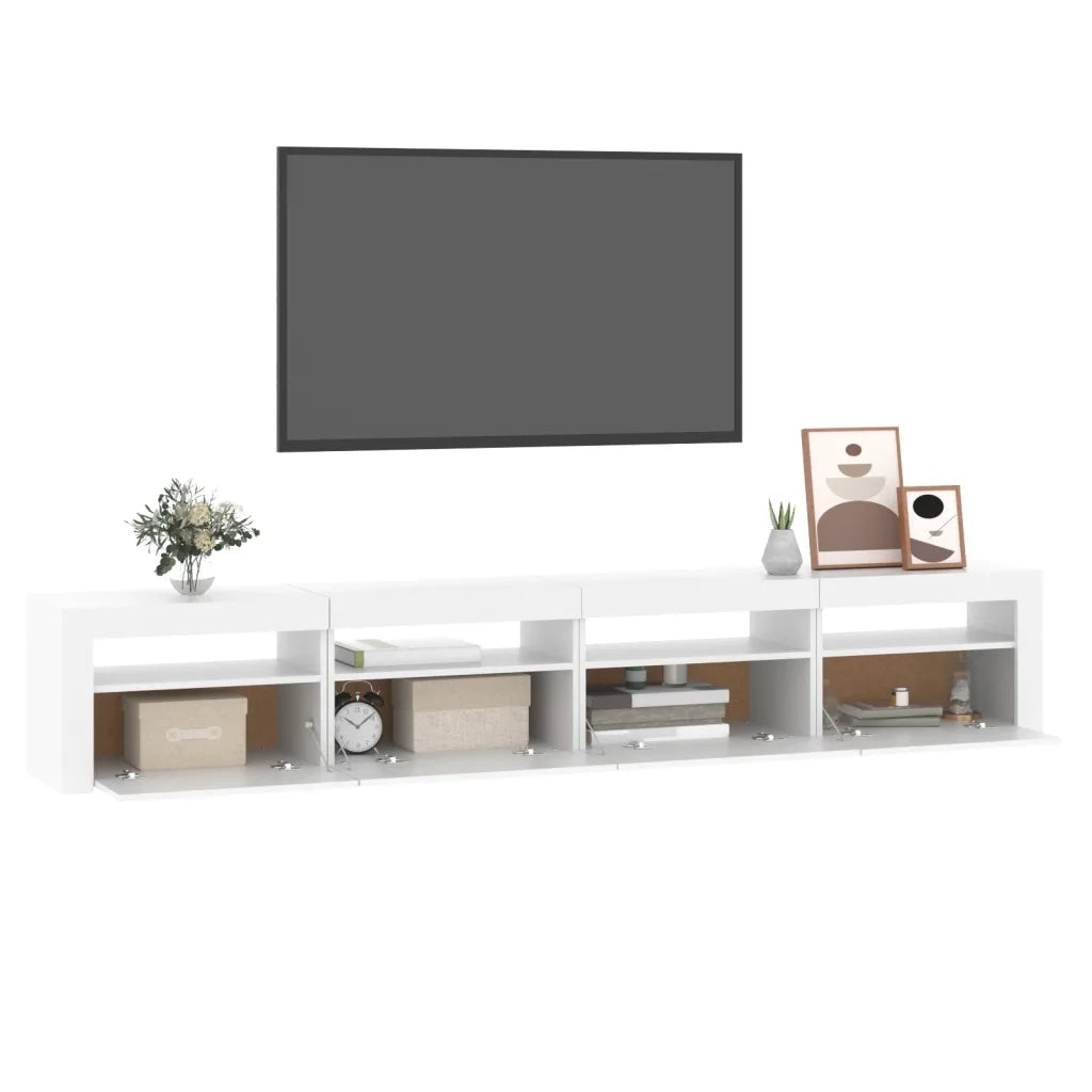 Mobile Porta TV con Luci LED-Mobile per TV-Credenza TV Bianco 240x35x40 cm