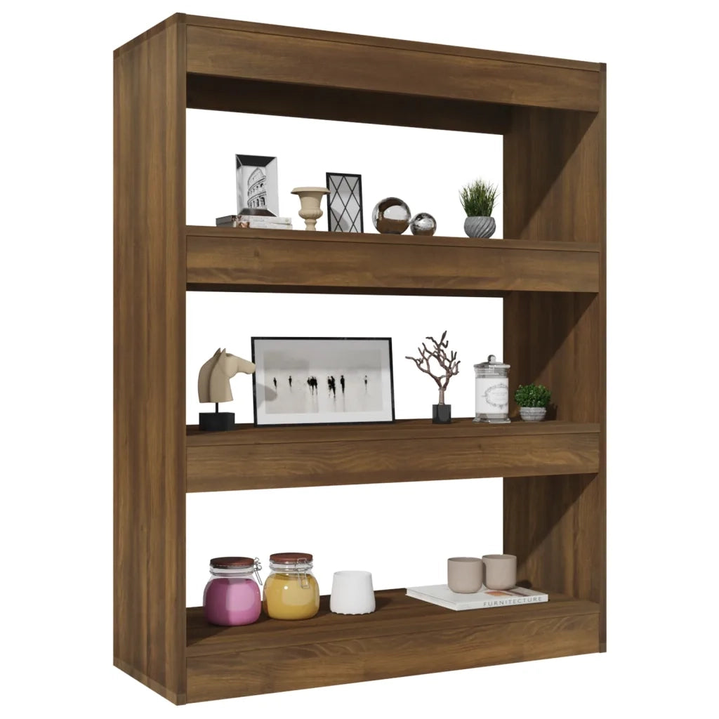 Libreria/Divisorio Rovere Marrone 80x30x103cm Legno Multistrato 813619