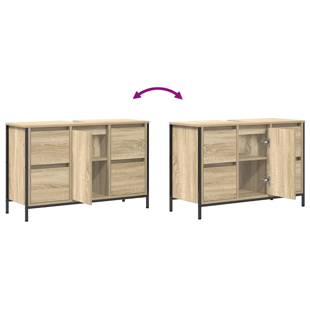 Mobile Lavabo con Cassetti Rovere Sonoma 90x34,5x60 cm 861888