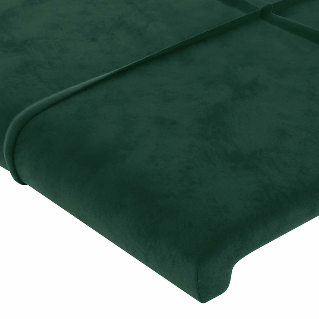 vidaXL Testiera ad Orecchio Verde Scuro 183x16x118/128 cm in Velluto