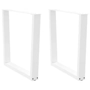 Gambe per tavolo da pranzo a forma di V 2 pz bianche 90x(72-73,3) cm in acciaio