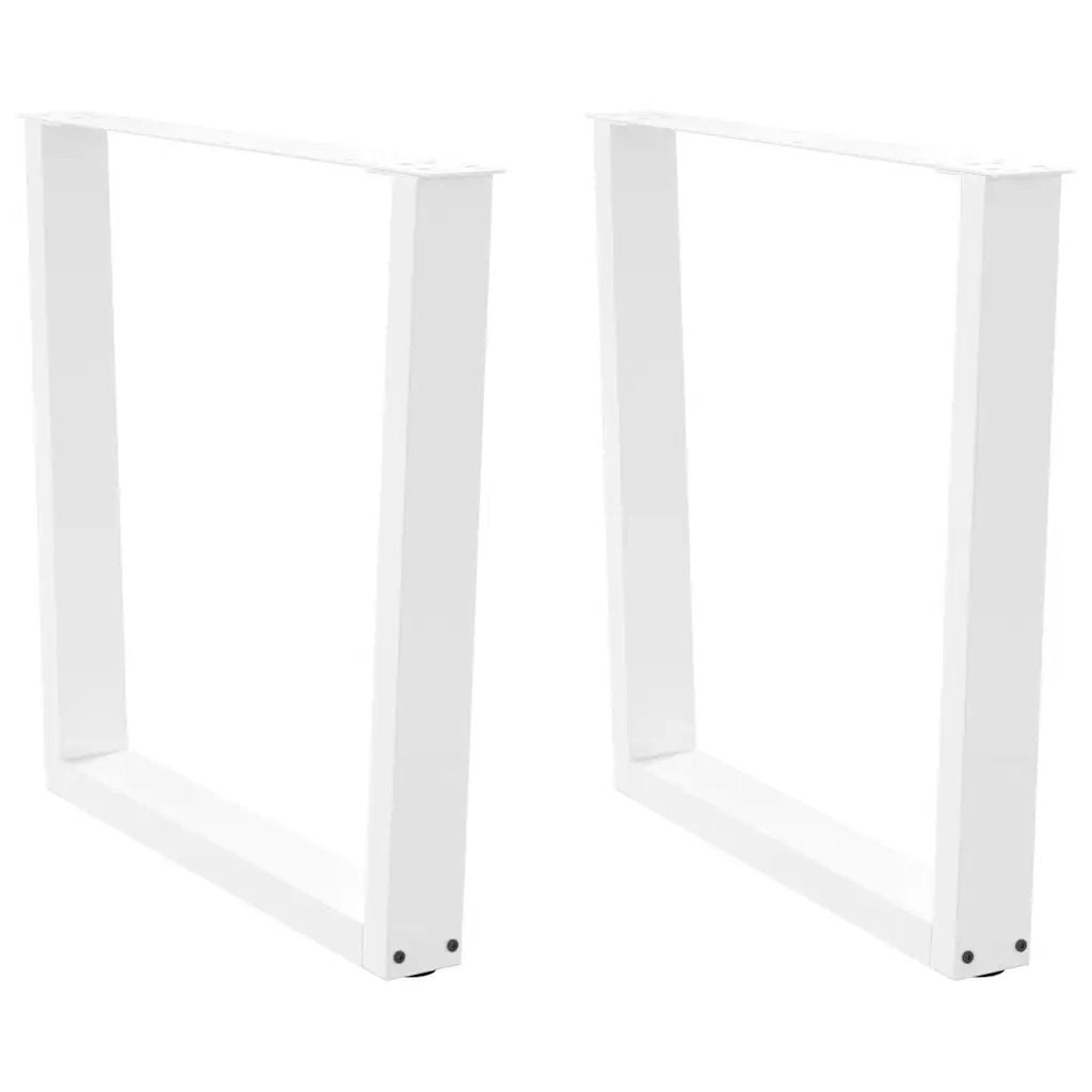 Gambe per tavolo da pranzo a forma di V 2 pz bianche 90x(72-73,3) cm in acciaio