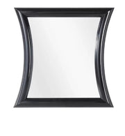 Mobili2g - 1 specchiera laccato nero lucido sagomata misure: 63 x 63 x 3