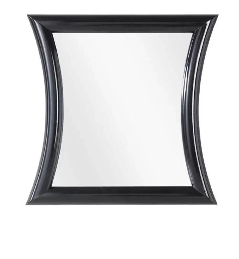Mobili2g - 1 specchiera laccato nero lucido sagomata misure: 63 x 63 x 3