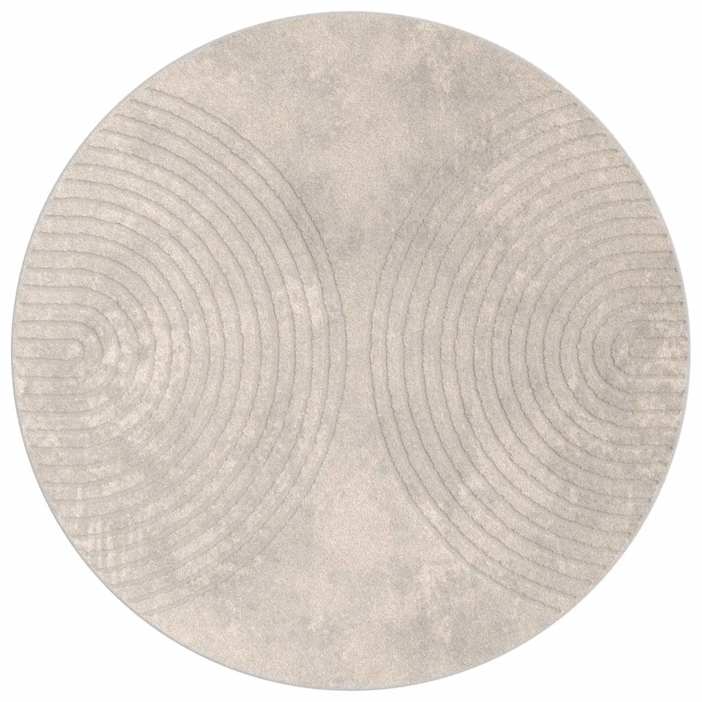 Tappeti per area Rotondo GALATI Beige Ø 120 CM Poliestere
