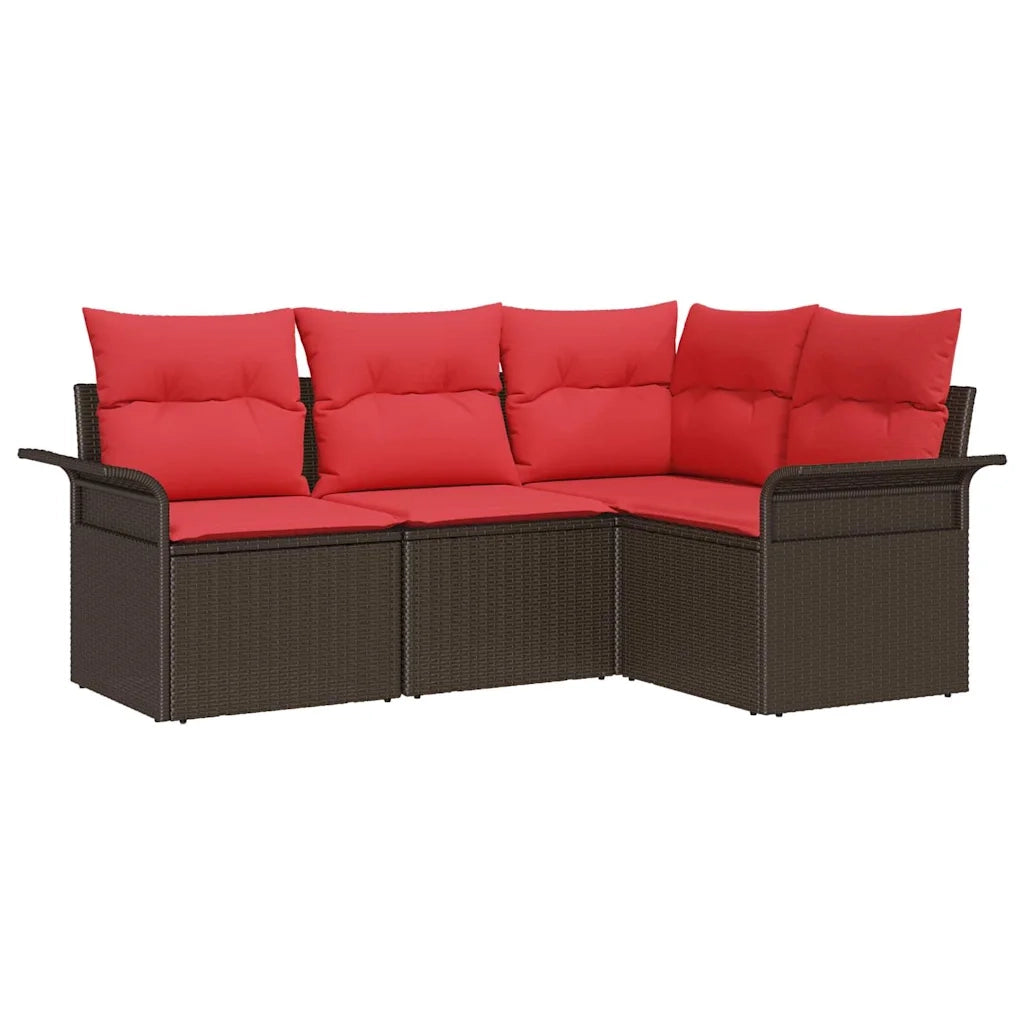 Set Divano da Giardino 4 pcs Marrone polyrattan 3354013