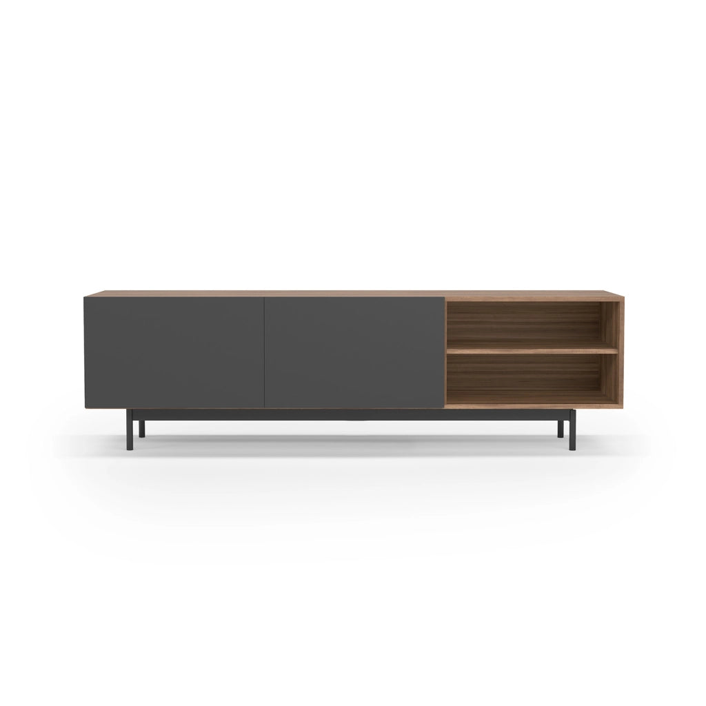 Mobile TV Herdasa effetto noce e grafite gambe grafite 52x180x44
