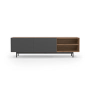 Mobile TV Herdasa effetto noce e grafite gambe grafite 52x180x44