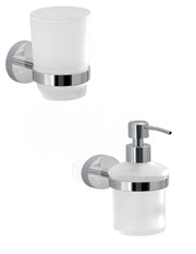 Set portaspazzolini e dosasapone da muro Gedy linea Eros cromato