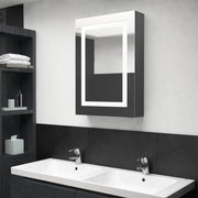 Armadietto Bagno con Specchio e LED Grigio 50x13x70 cmcod mxl 130109