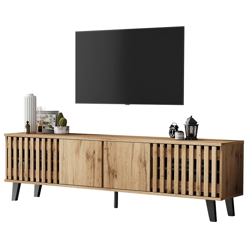 Media center legno - Xylo - 180x40x55cm 8 scomparti