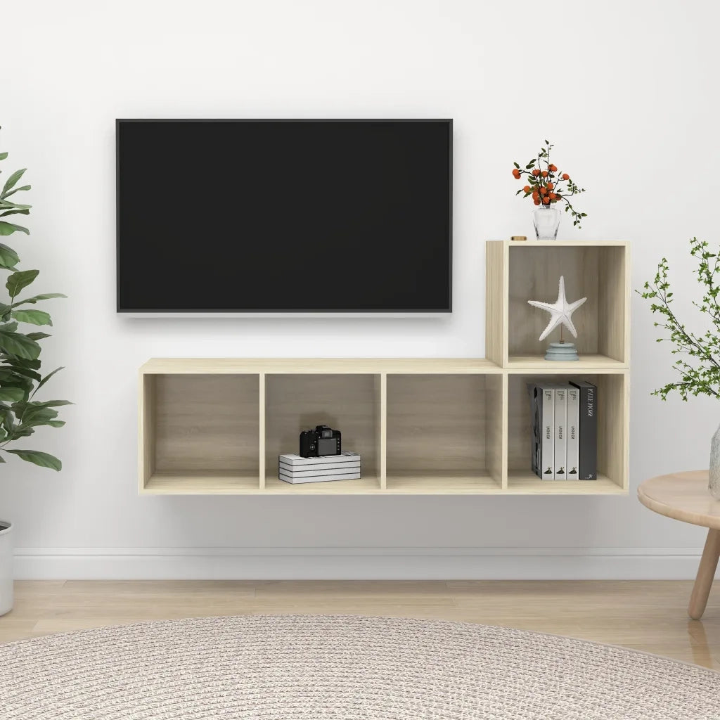 Set Porta TV 2 pz Rovere Sonoma in Truciolato cod mxl 18625