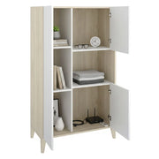 Madia Cleburne, Credenza 4 Ripiani, 43x81x138h cm Bianco