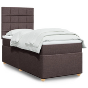Giroletto a Molle con Materasso-Struttura Letto Marrone Scuro 80x200 cm Tessuto 339765