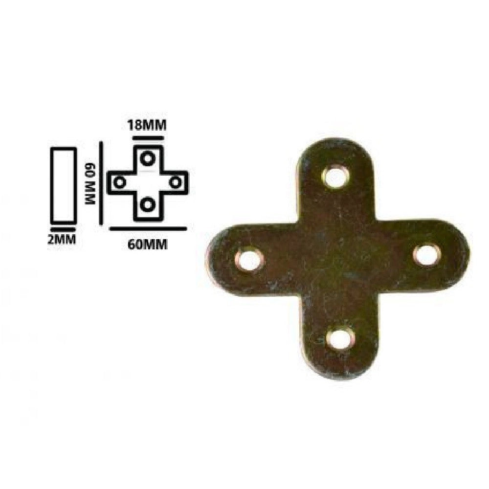 Trade Shop - Set 4pz Lastrina Lastrine Ad Angolo Forma X 60x18x2mm Con Viti Per Mobili 91232 -