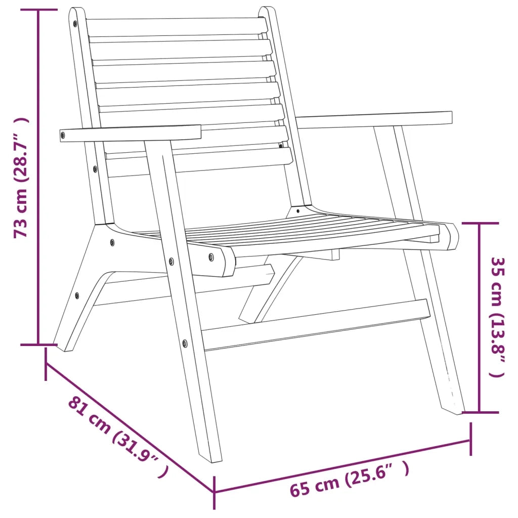 Set da Bistrot 3 pz in Legno Massello di Acacia 316253