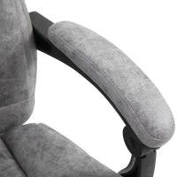 Sedia da Ufficio Massaggiante e Riscaldante ad Altezza Regolabile, Poltrona con Poggiapiedi, Sedia Ergonomica in Microfibra, 62x70x113-120 cm, Grigio