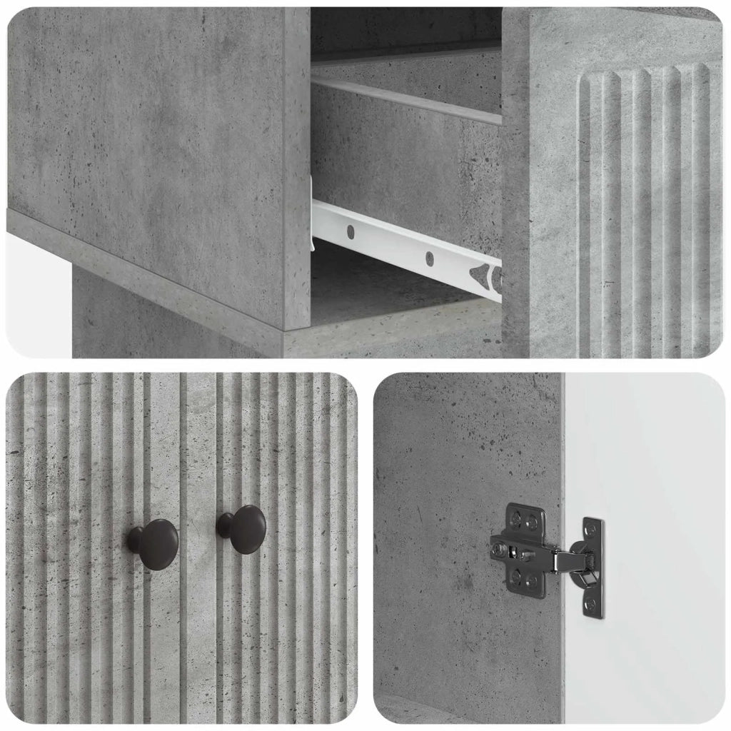 Credenza Grigio Cemento 66 x 34,5 x 95 cm Legno ingegnerizzato