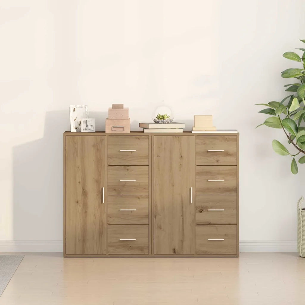 Credenza con cassetto 2 pcs Rovere artigianale 60 x 31 x 84 cm 3334312