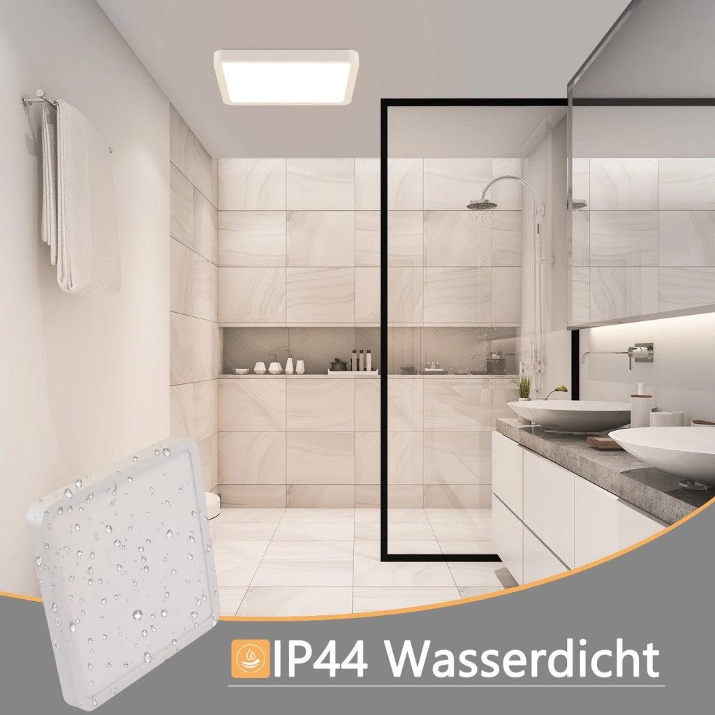 ZMH Lampada da soffitto plafoniera LED nera 23W 23cm bianco caldo per camera letto