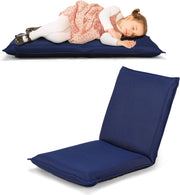 Sedia da Pavimento Poltrona da Terra, Sedia Reclinabile Imbottita, per Salotto Camera da Letto e Studio (Blu)