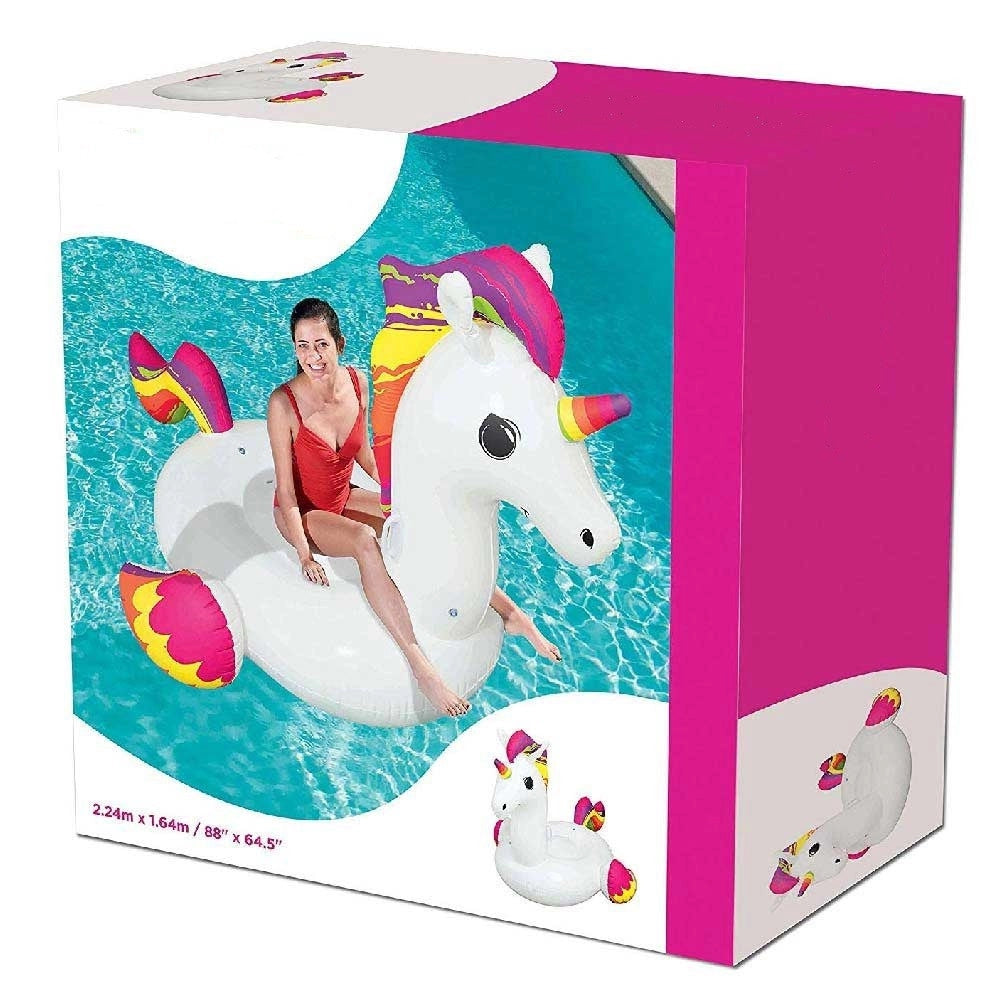 Trade Shop - Unicorno Fashion Cavalcabile Gigante 224 X 164 Cm Cavallo Arcobaleno -