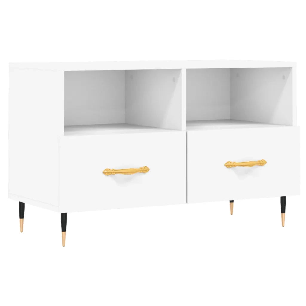 Mobile Porta TV Bianco 80x36x50 cm in Legno Multistrato 828948