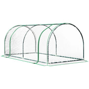 EasyComfort Serra da giardino a Tunnel in Acciaio e con Copertura in PVC, 200x100x80 cm, Trasparente e Verde
