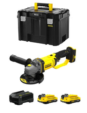 Smerigliatrice Angolare STANLEY FatMax SFMCG400D2T (2 x 2,0 Ah + Caricabatteria + TSTAK VI)