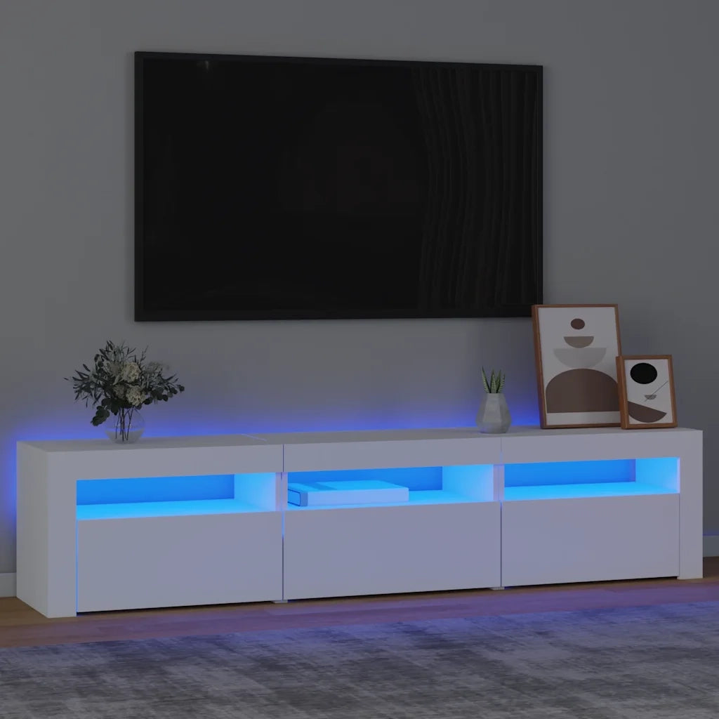 Mobile TV | Armadietto TV | Mobile Porta TV con Luci LED Bianco 180x35x40 cm