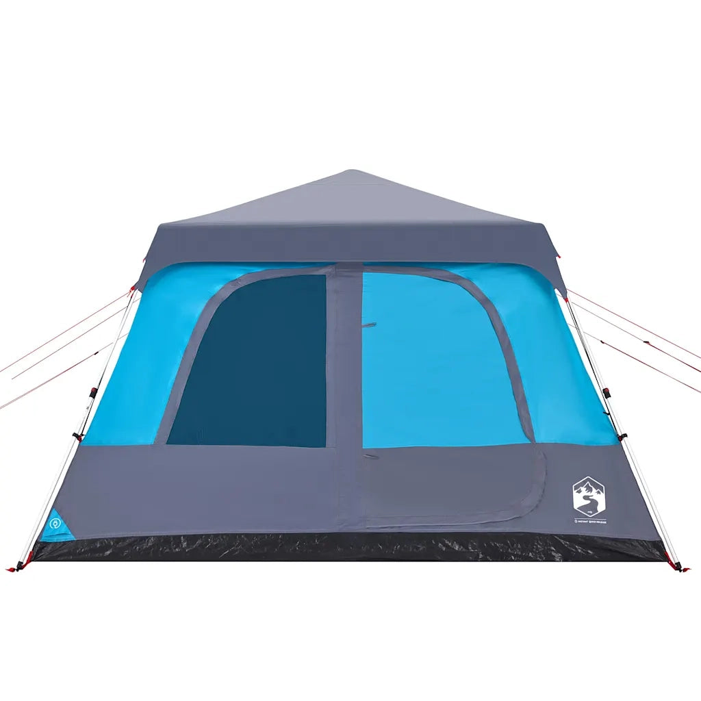 Tenda Familiare a Cupola 10 Persone-Tenda da campeggio Blu a Rilascio Rapido