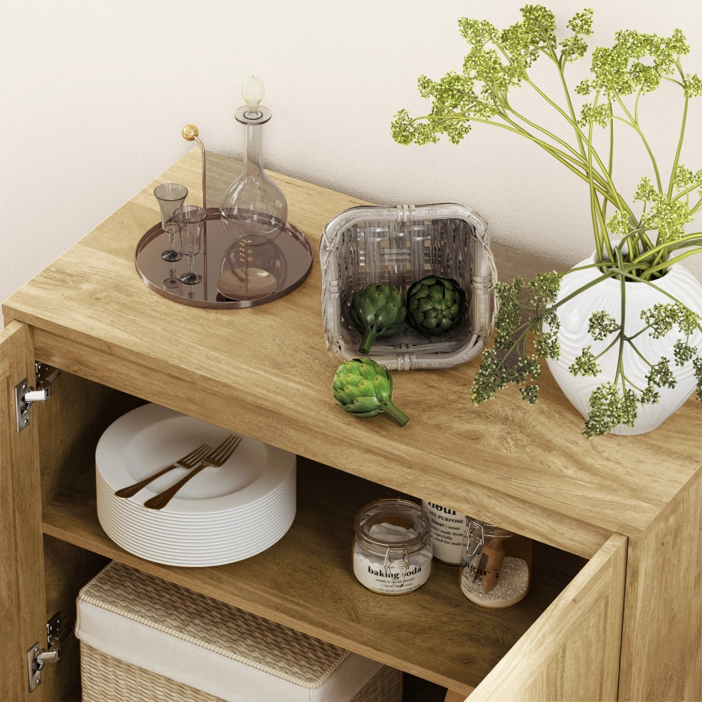 Buffet armadio 2 ante ¨C zephmum ¨C legno naturale 80x40x78 cm
